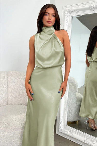 Carlina™ - Lang kjole med halterneck