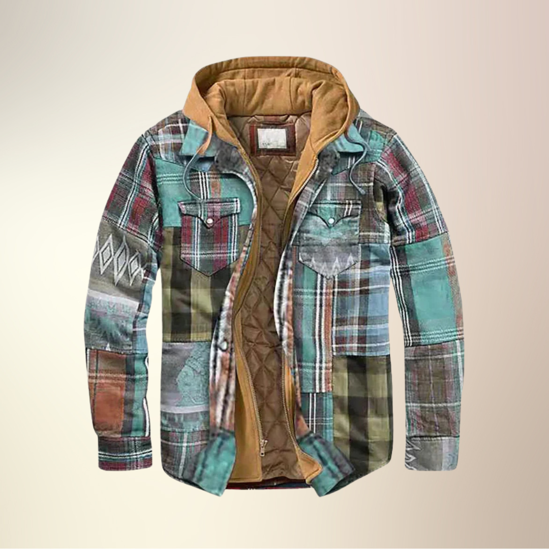 Yves™ I Vinterjakke i rutete patchwork