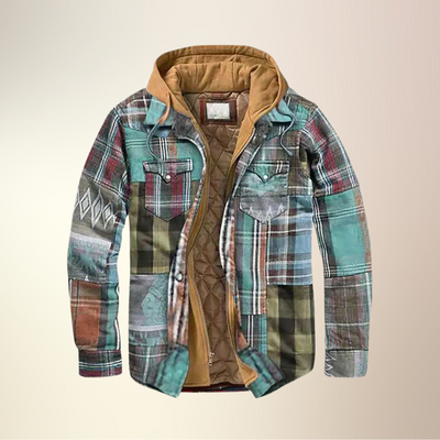 Yves™ I Vinterjakke i rutete patchwork