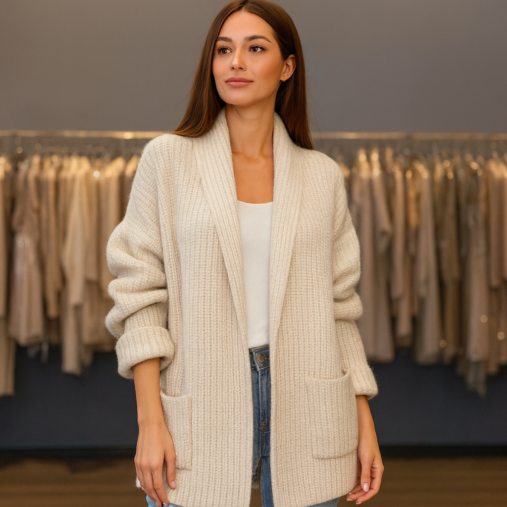 Kiandra - Strikket Ullcardigan Med Lommer