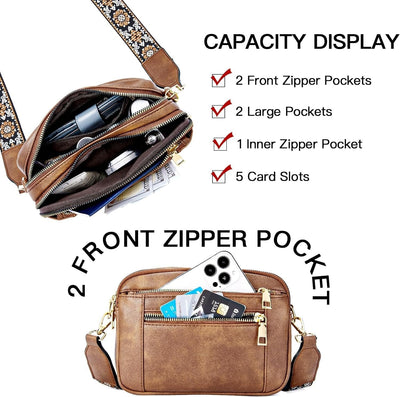 Erikka | Elegant crossbody-veske med mønstret justerbar stropp