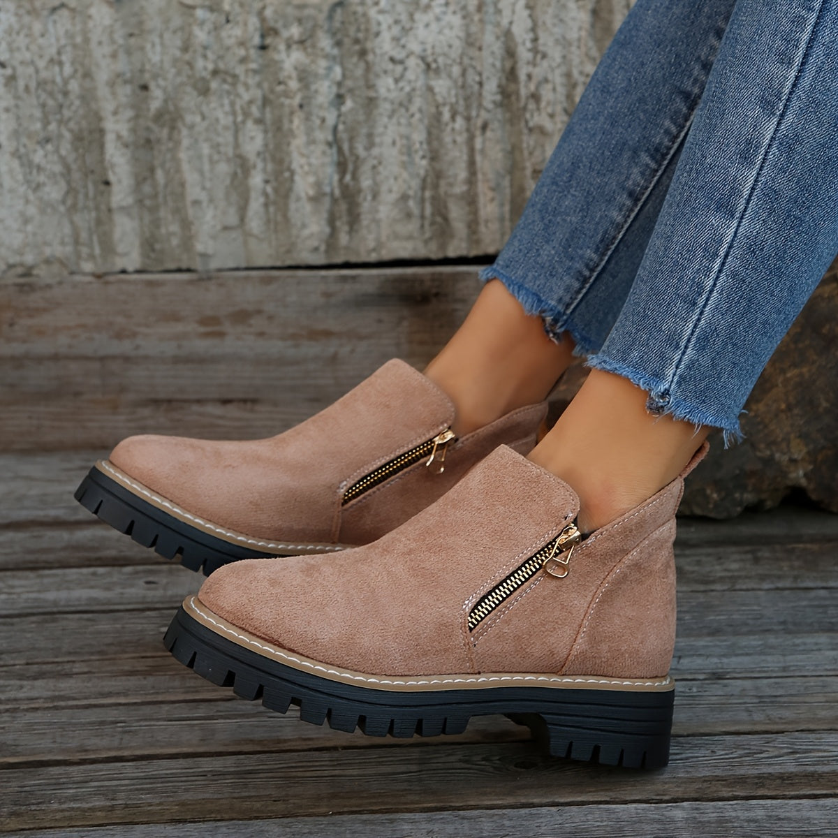 Mealla™ – Stilige og Komfortable Dameboots med Glidelås